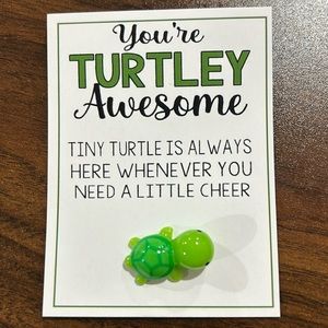 NWT Green Tiny Turtle Turtley Awesome Emotional Support Gift Decor